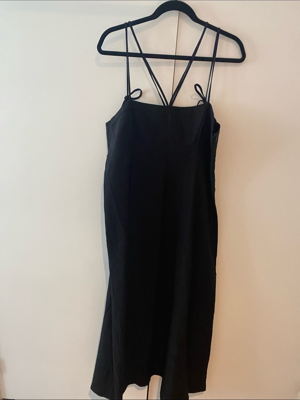Zara black linen blend corset midi dress